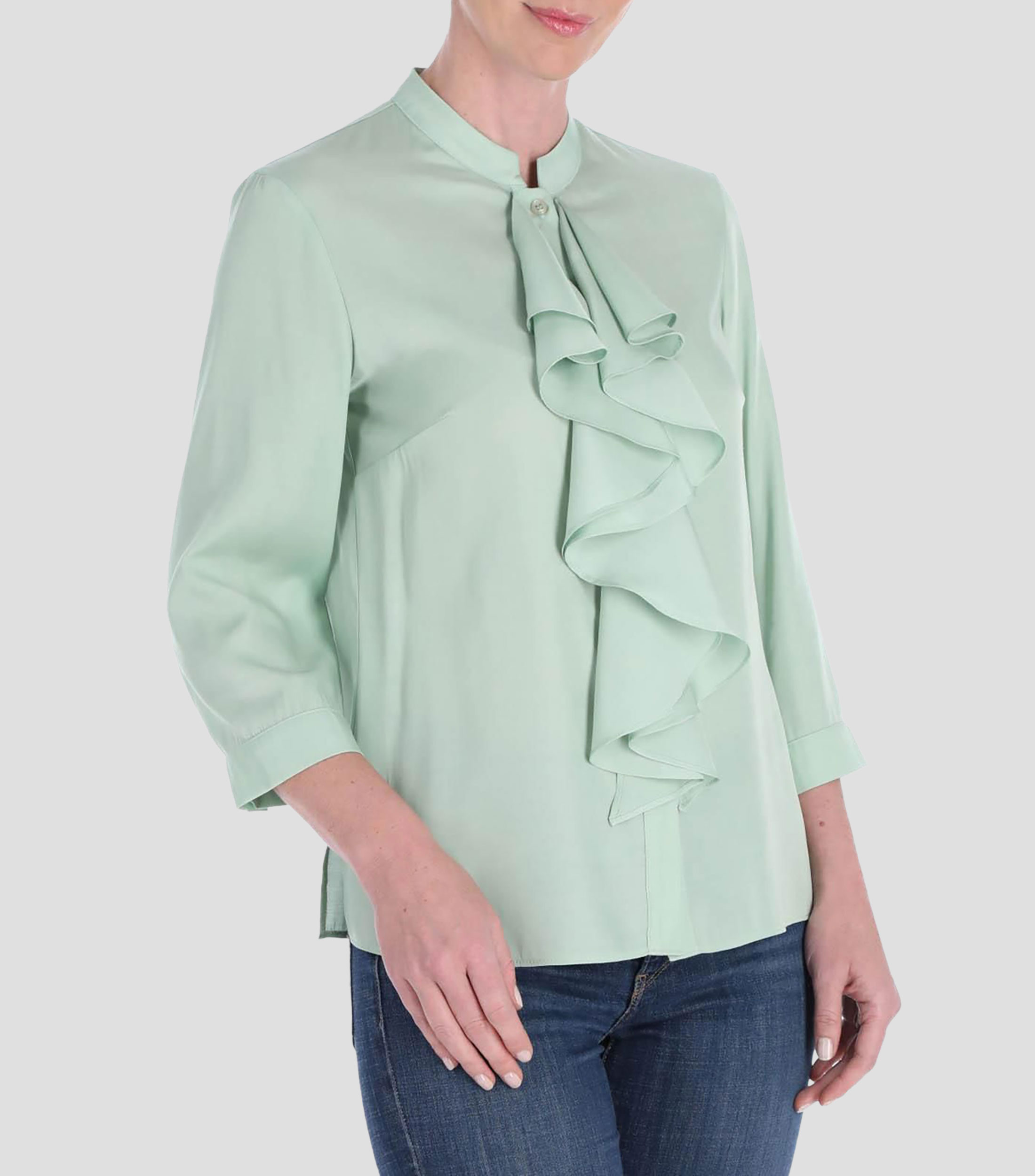 Blusa lisa manga 3/4 Línea Petite Mujer